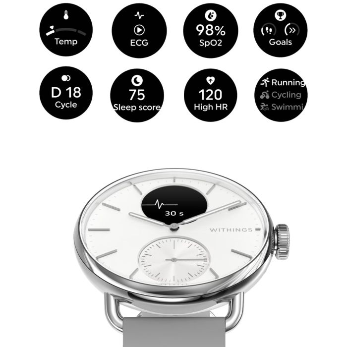 Withings Unisex Ure Scanwatch 2 38mm Hvid