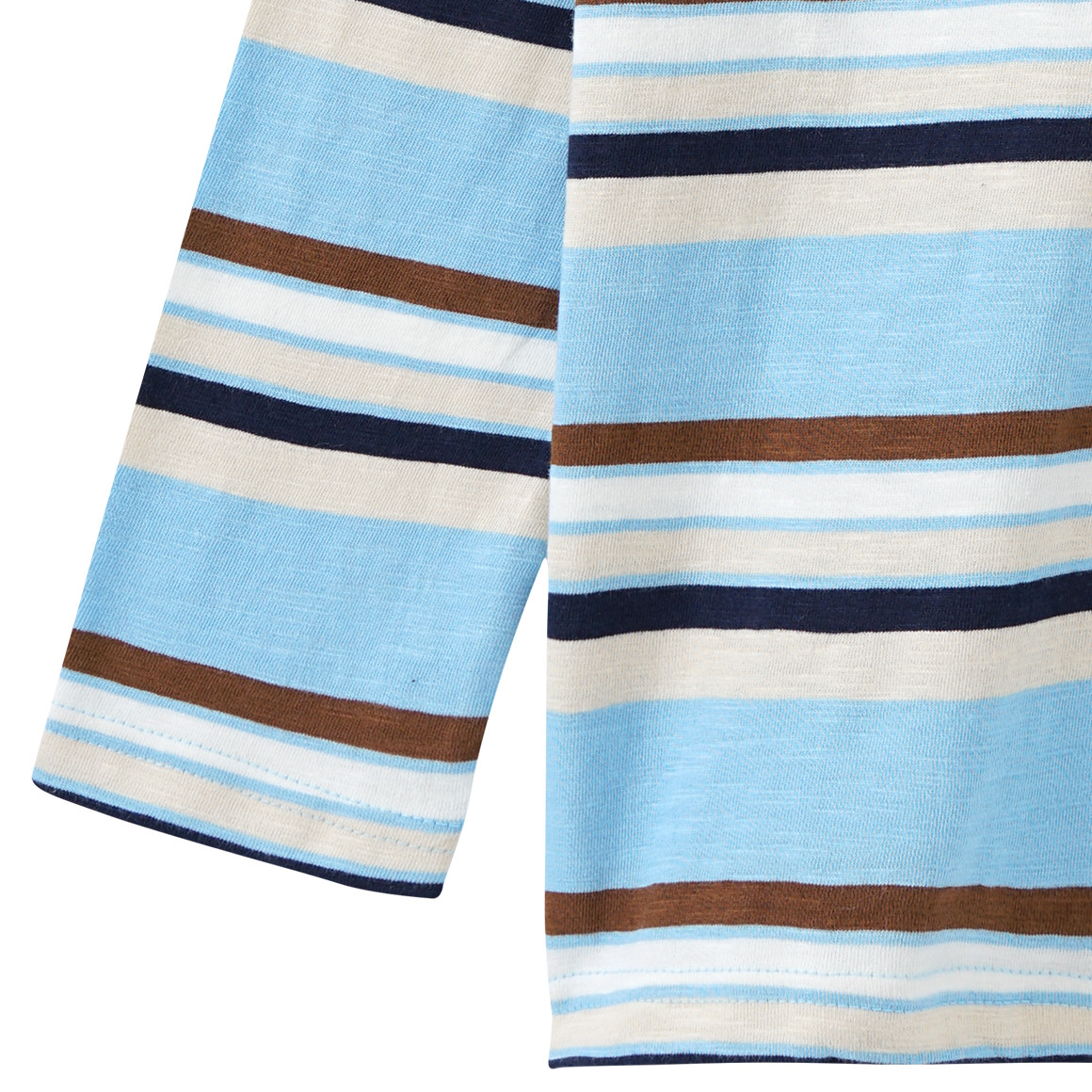 Topolino Jungen Langarmshirt mit Blockstreifen hellblau / beige / braun