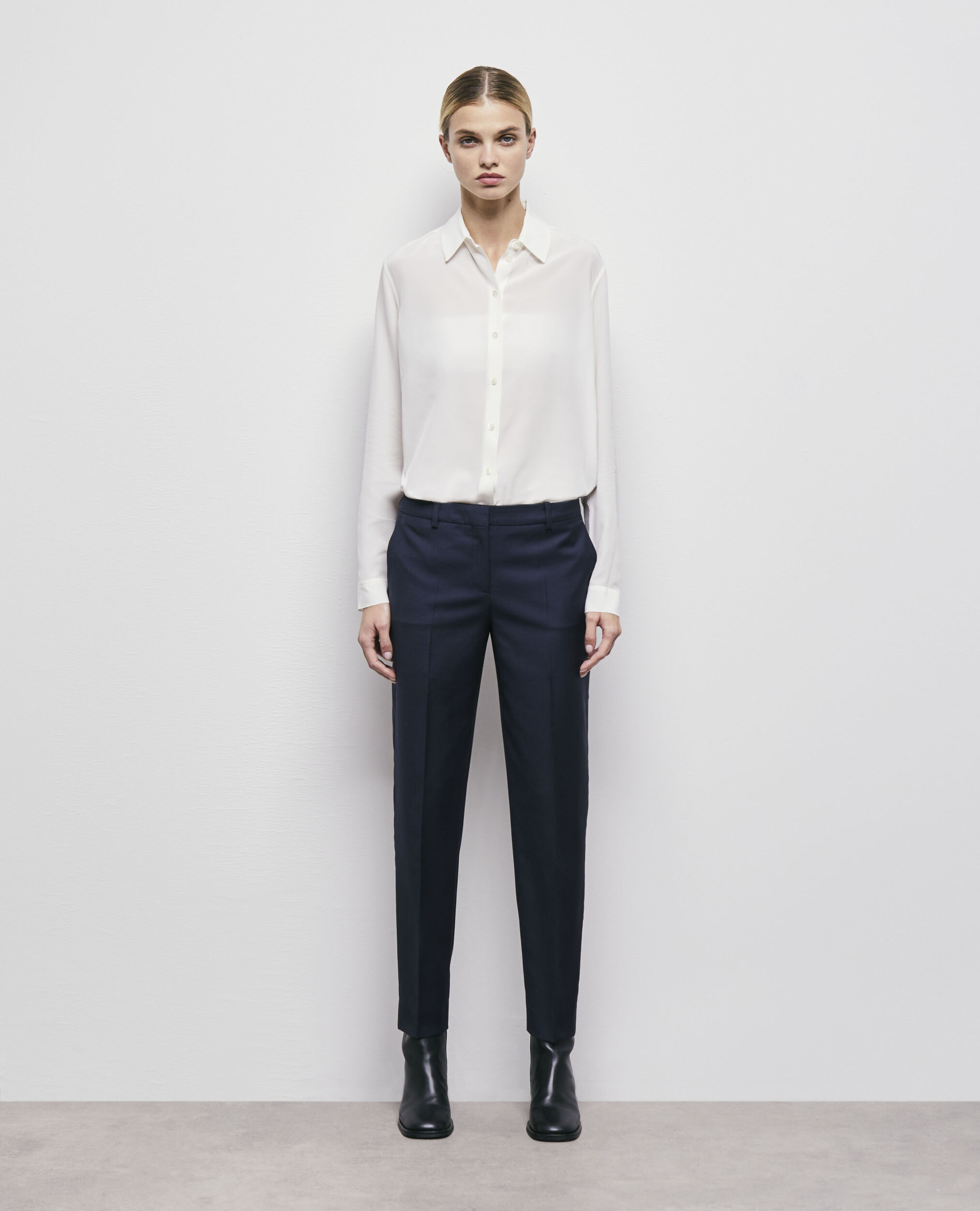 Pantalon de costume laine bleu marine