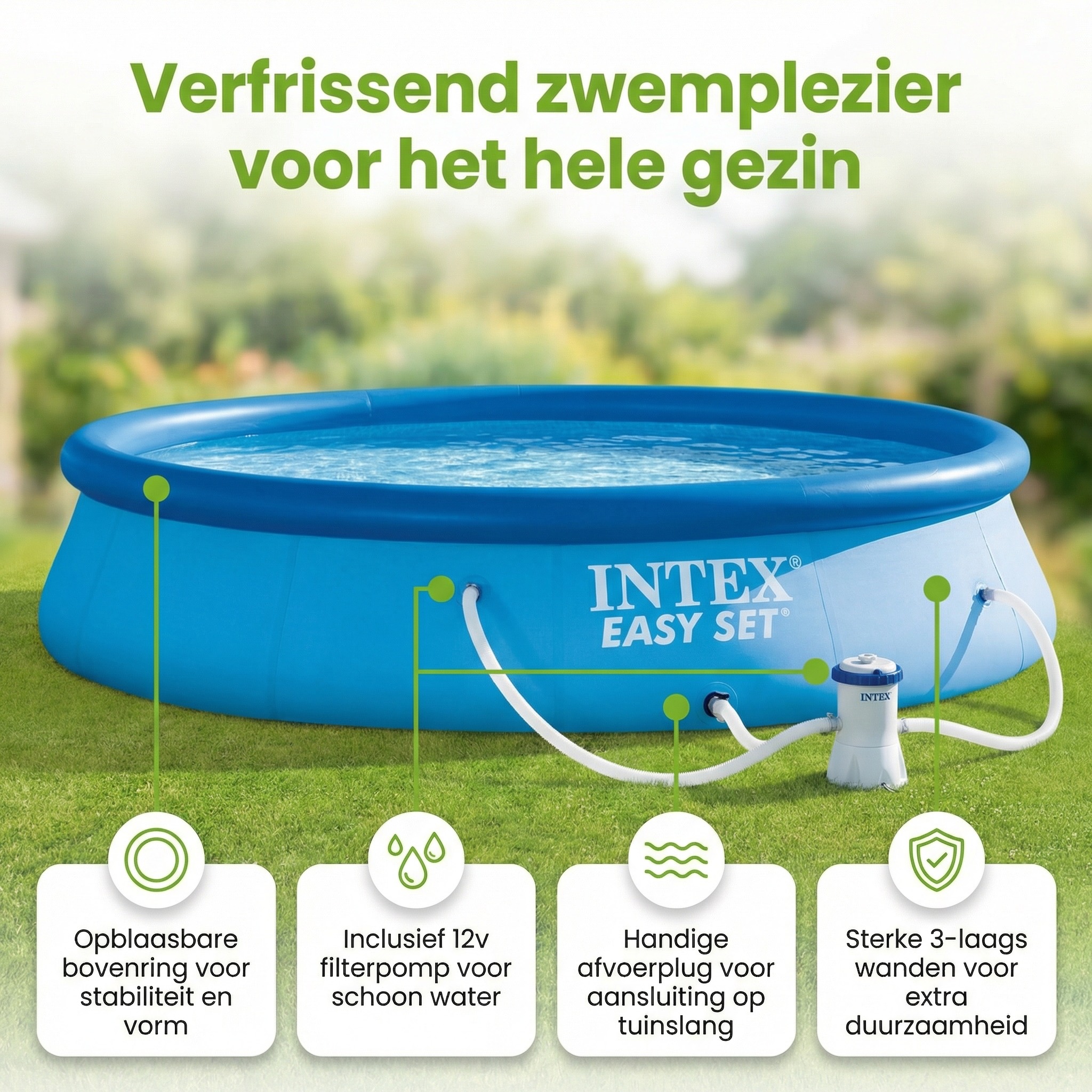Intex easy set 396x84cm zwembad – 3-delig
