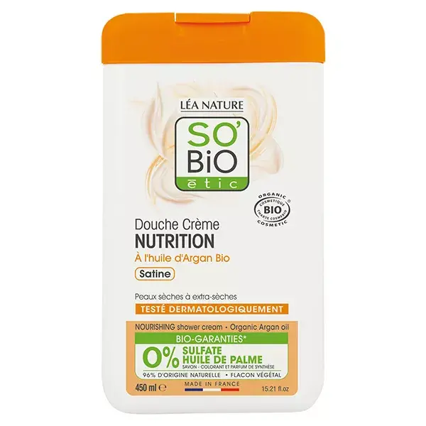 Creme de Banho Nutritivo So'Bio Étic com Óleo de Argan Orgânico 450ml