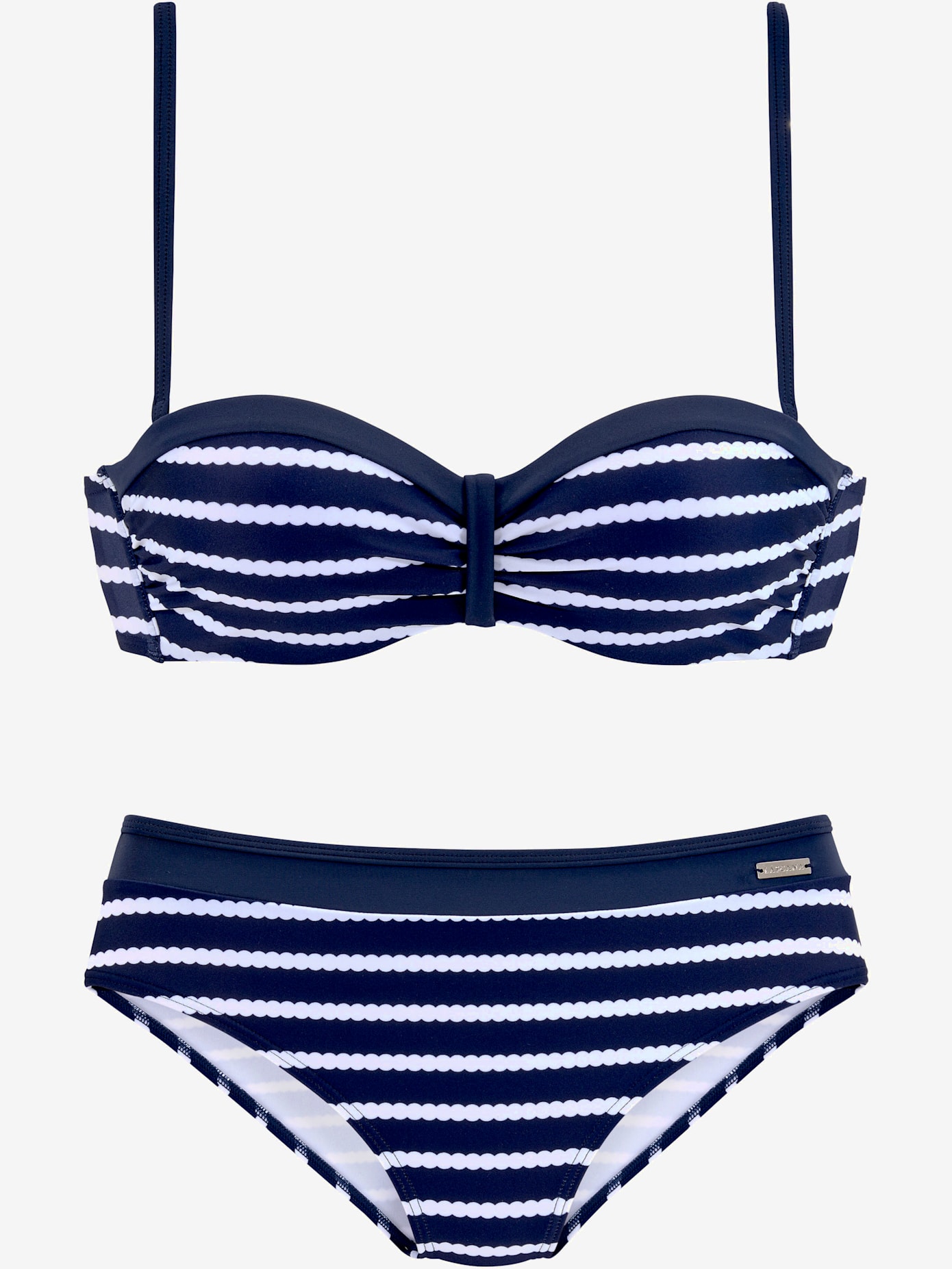 Maillot de bain bandeau à armatures rayures tendance