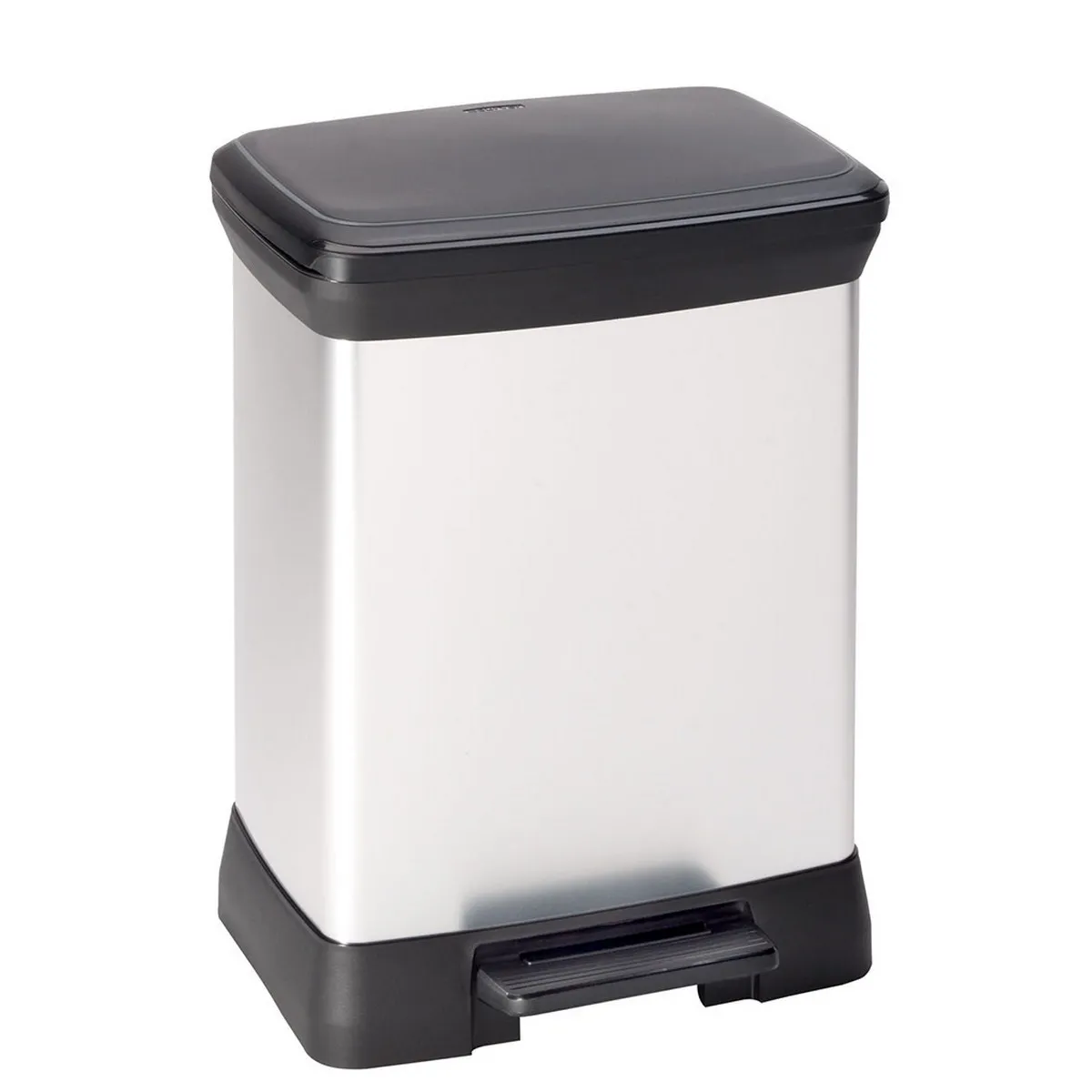CURVER Poubelle à pédale - Aspect métal - 30L