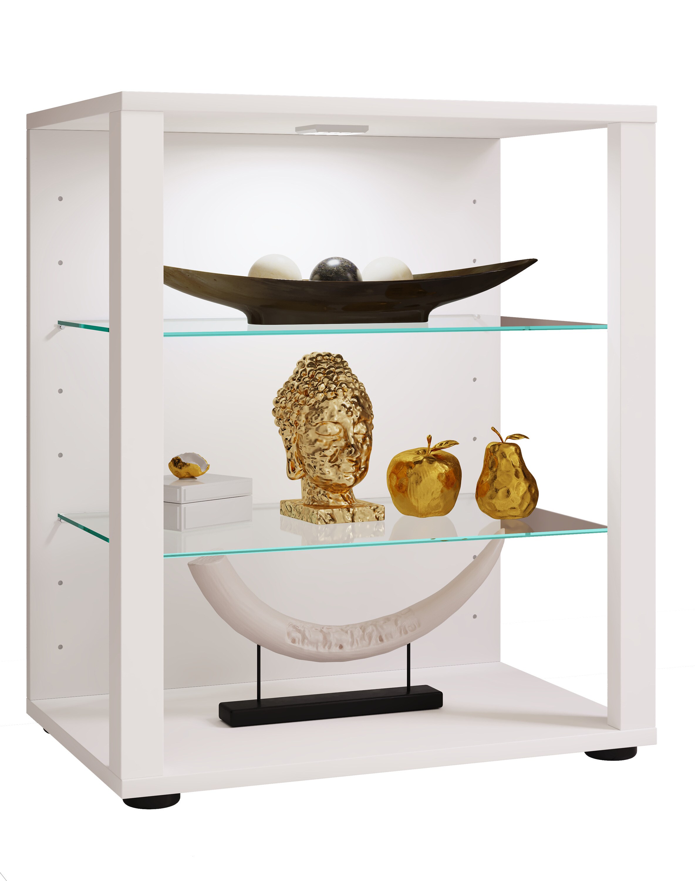 VCM Holz Glas Vitrine Sammelvitrine Glasvitrine Schaukasten Standvitrine Glasol S