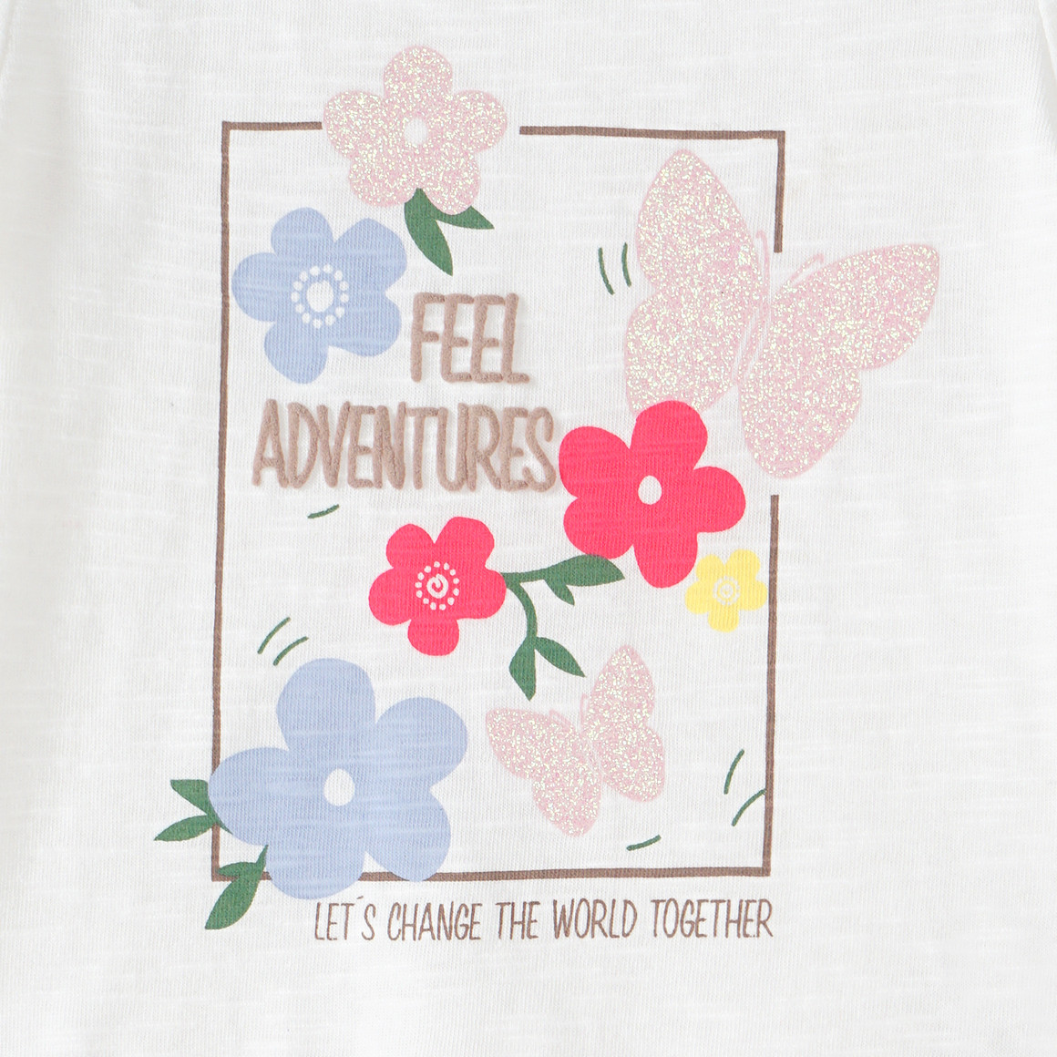 Topomini Baby T-Shirt mit Blumen-Print weiss