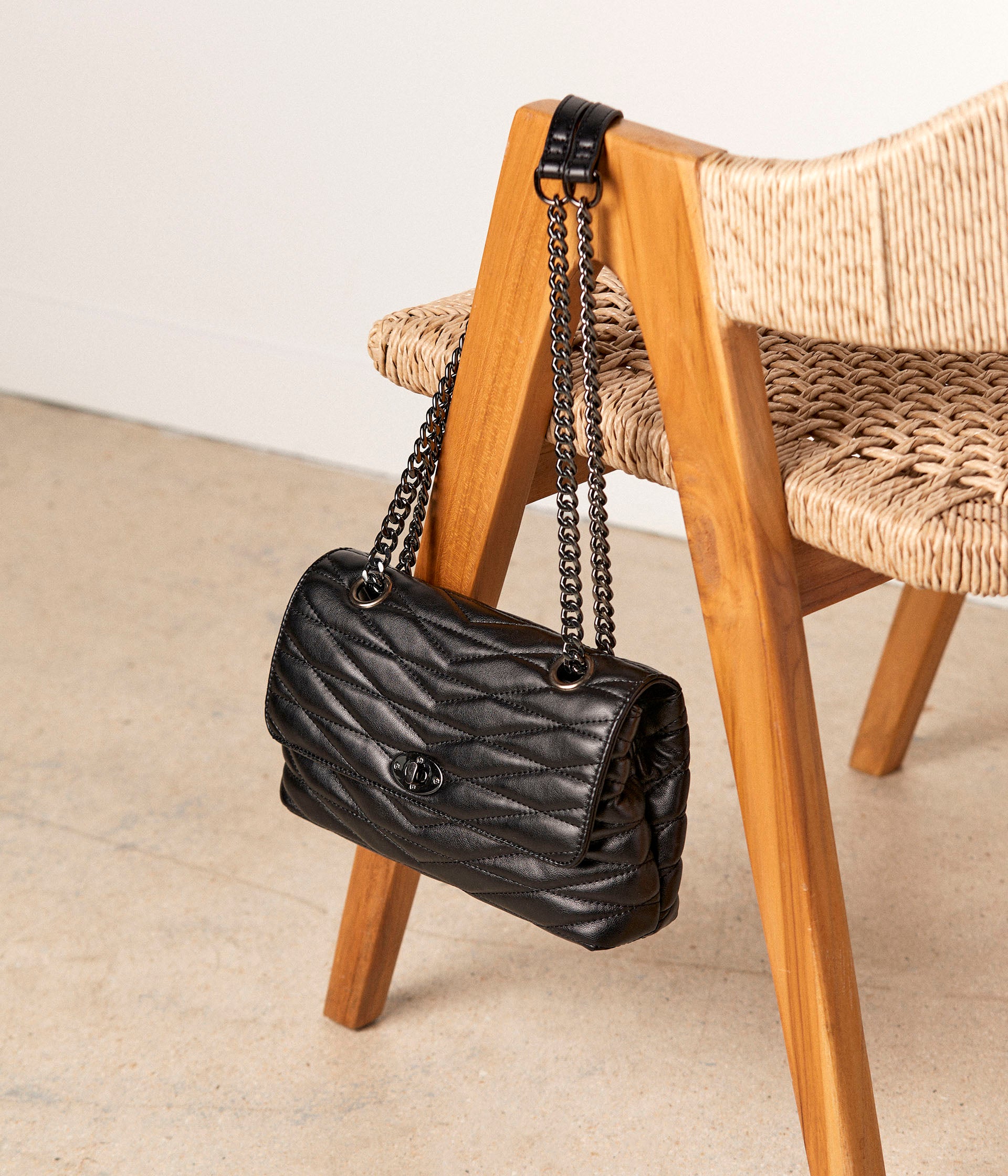 Sac noir matelassé Amy