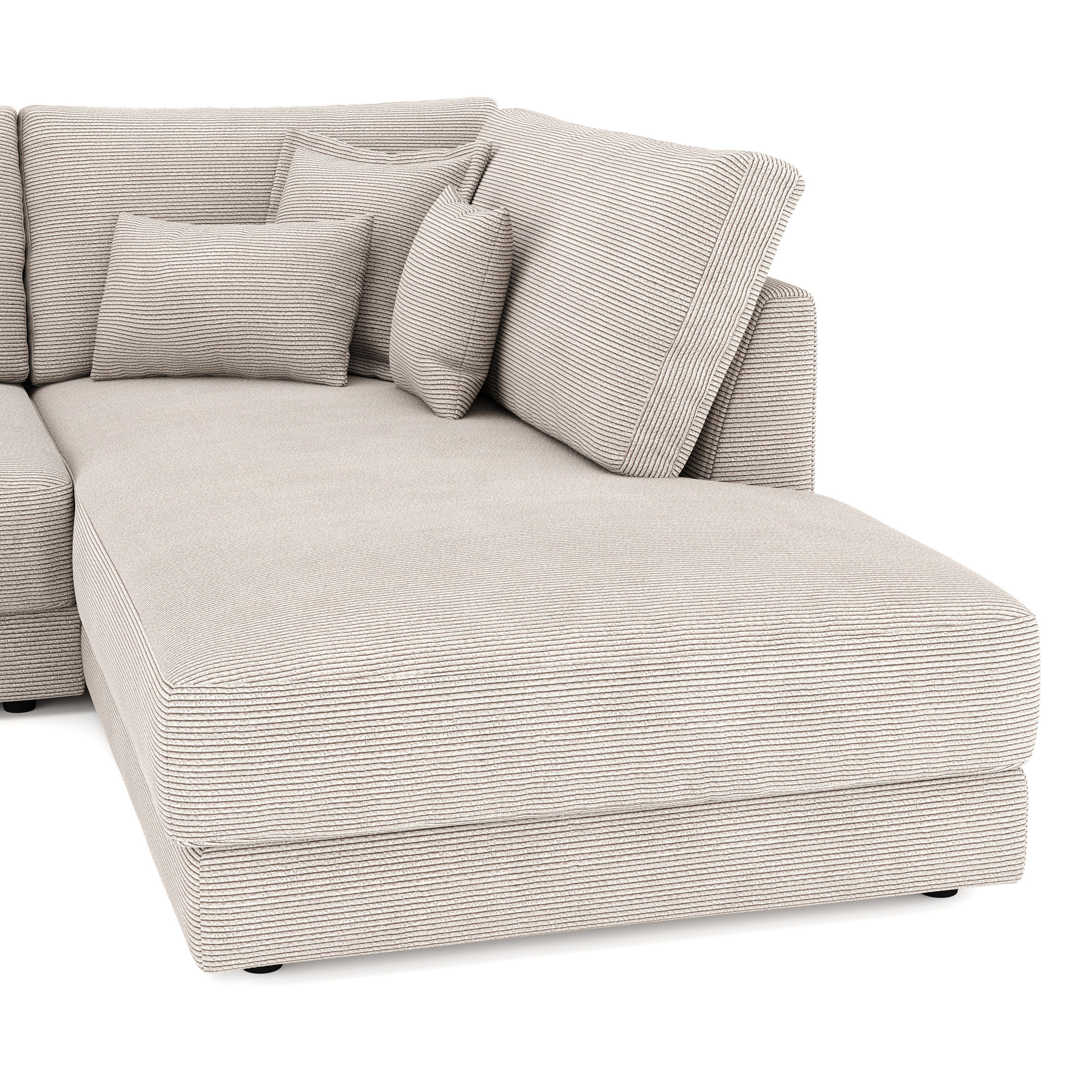 Ecksofa Cord TARJA rechts beige