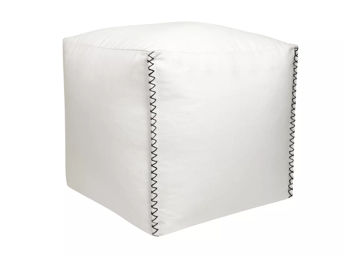 Pouf en coton blanc OURIKA