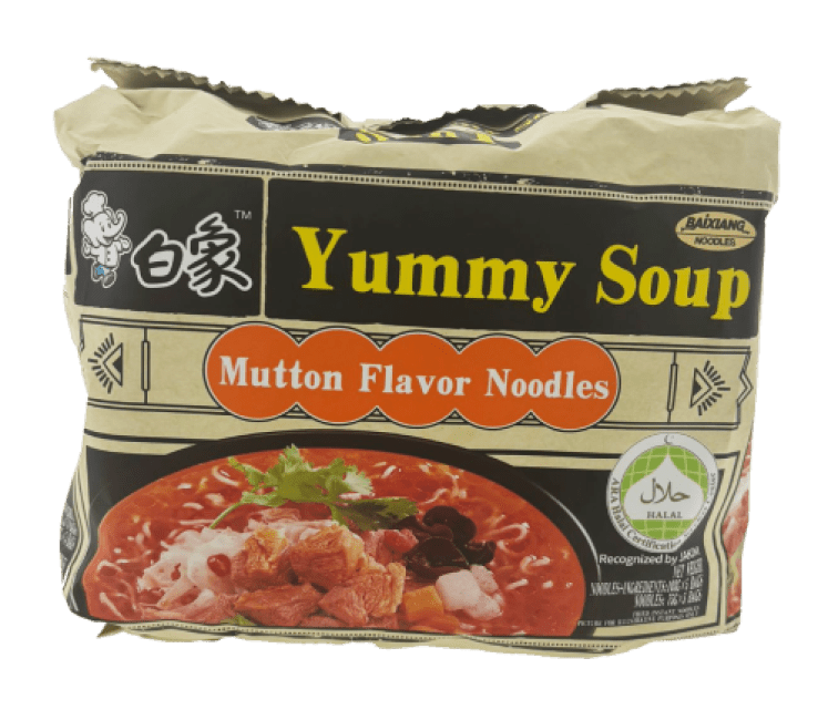 Baixiang Yummy Soepnoedels met Lamsvleessmaak 103g x5