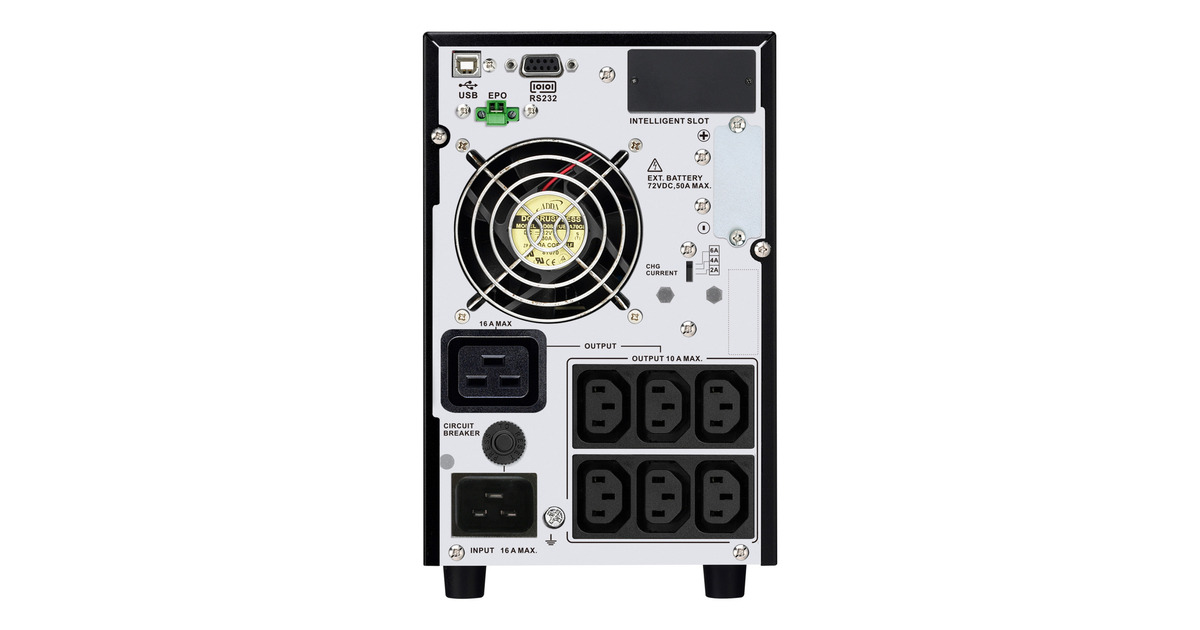 APCEasy UPS On-Line 3000VA SRV3KIL-E ups  (Zwart, 2700 W, Tower, 6x C13 + 1x C19, Intelligente kaartsleuf, LCD, verlengde runtime)