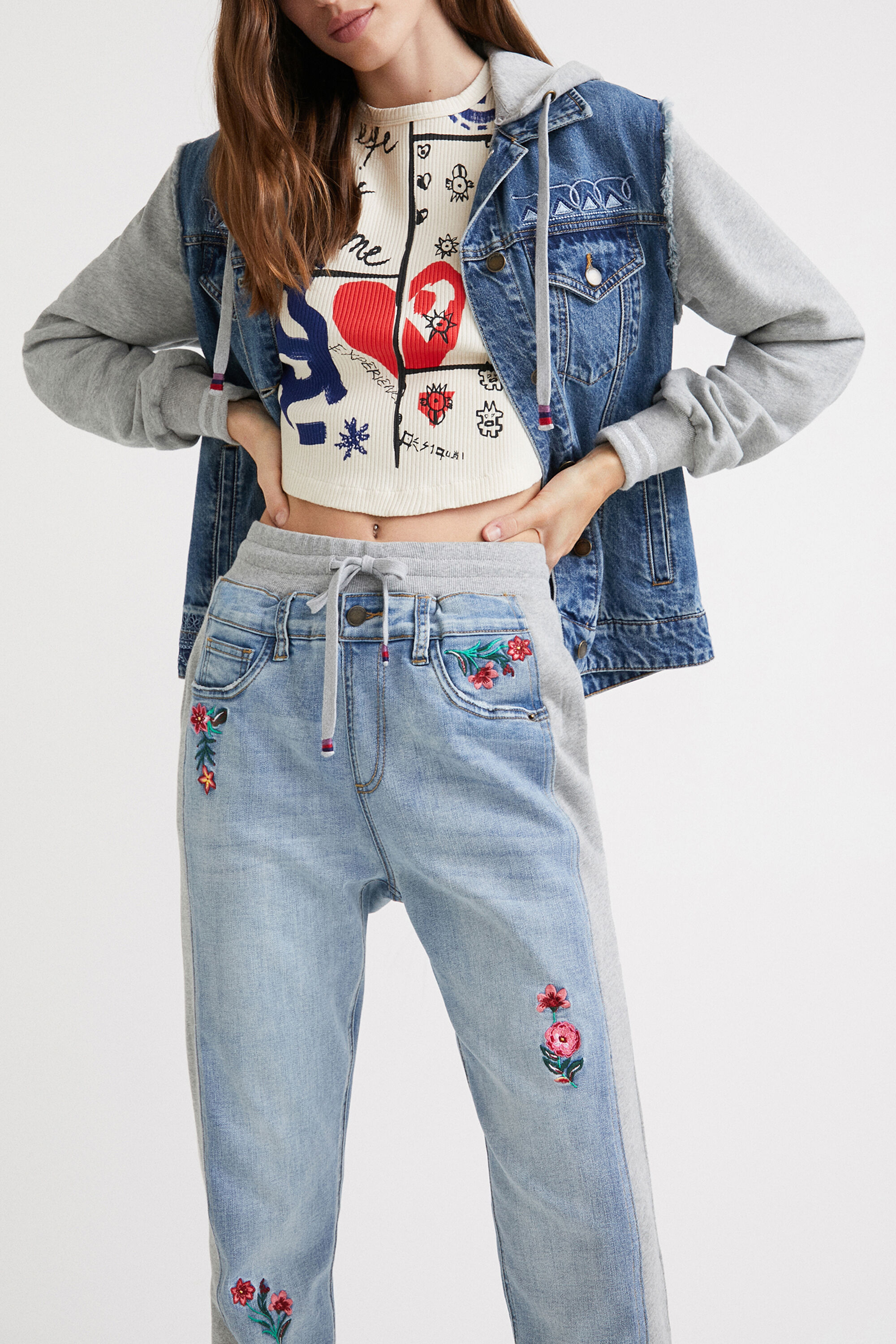 Jogging-jean floral