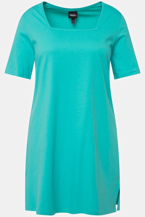 Longshirt, Classic, Carree-Ausschnitt, Halbarm