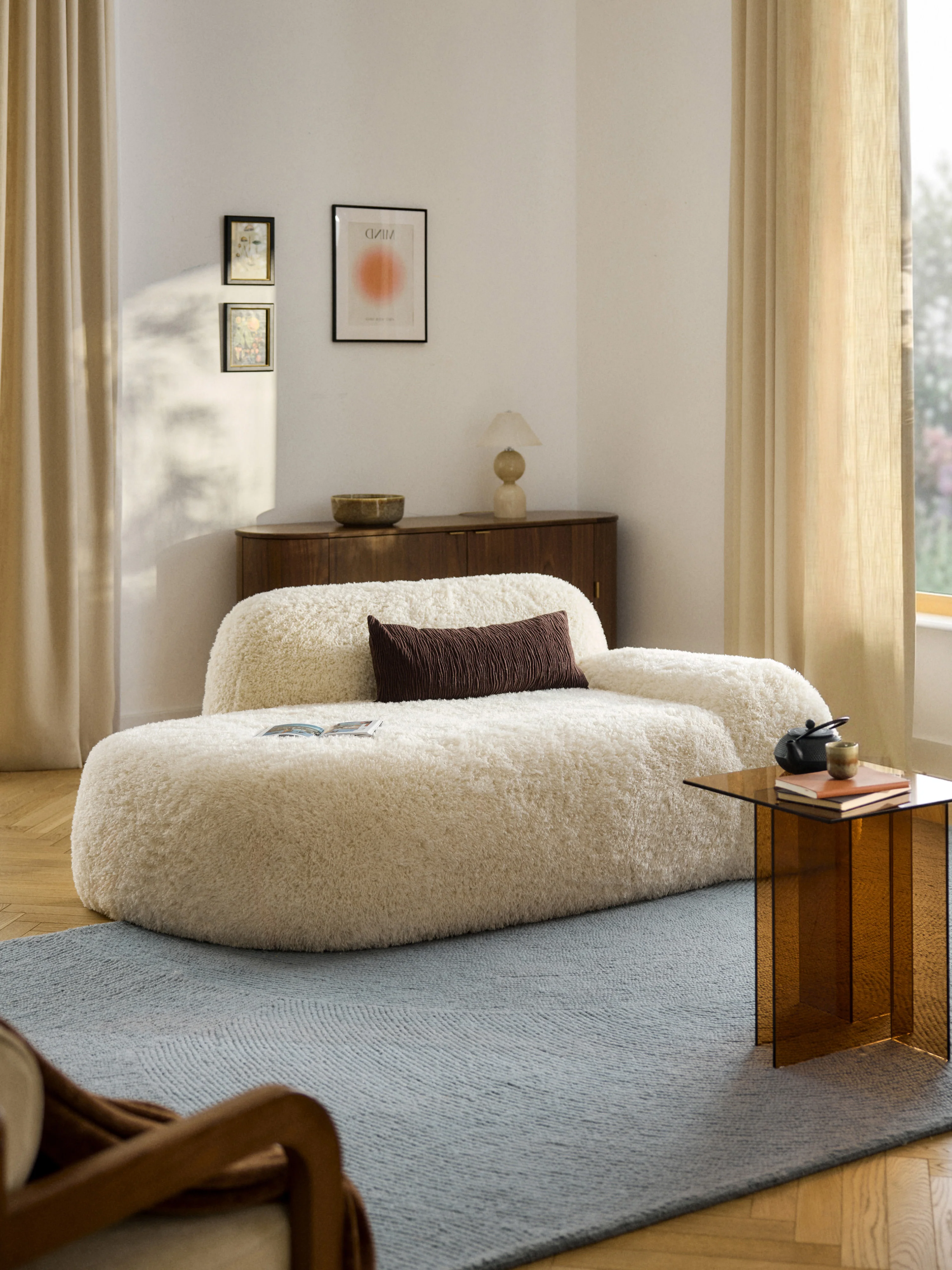 Teddybank Wolke (2-zits) met chaise longue