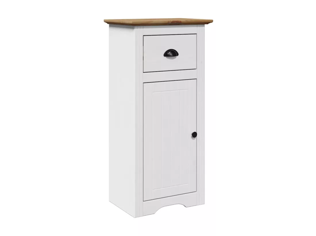 Armoire de salle de bain BODO blanc et marron 44x30x90 cm