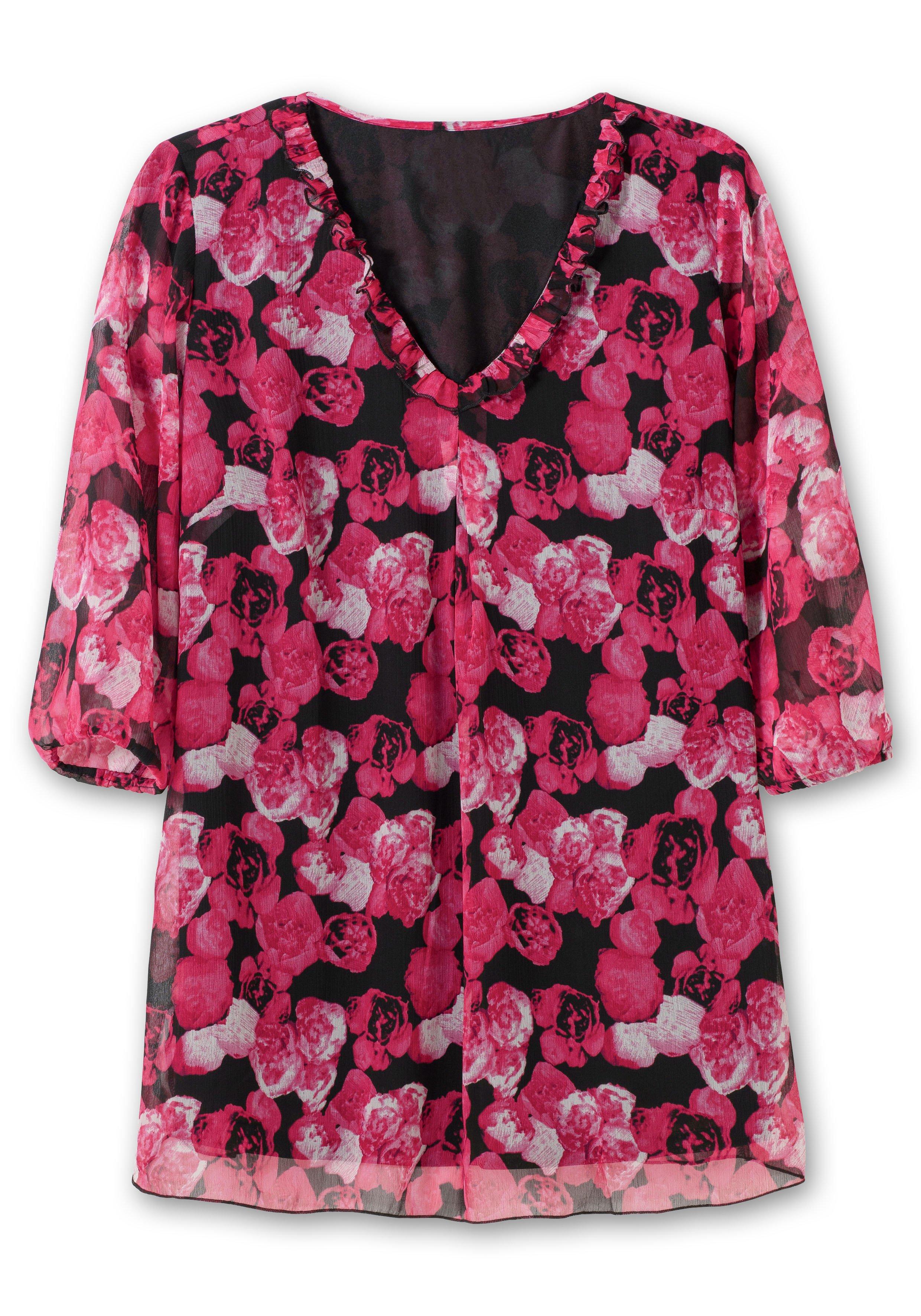 Chiffon-Tunika mit Blütenprint