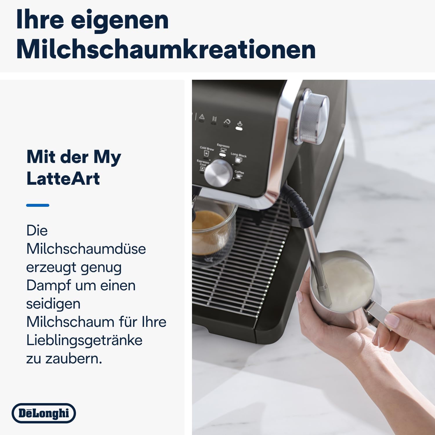 De'Longhi La Specialista Opera EC9555.BK Espresso Siebträgermaschine mit Cold Brew und Espresso Cool, Professioneller Milchaufschäumer, Sensor-Mahltechnologie, Inklusive Barista-Kit, 1550W, Schwarz