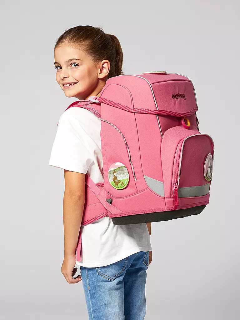 ERGOBAG Schultaschen Set 5tlg Cubo Lamas in Bärjamas rosa