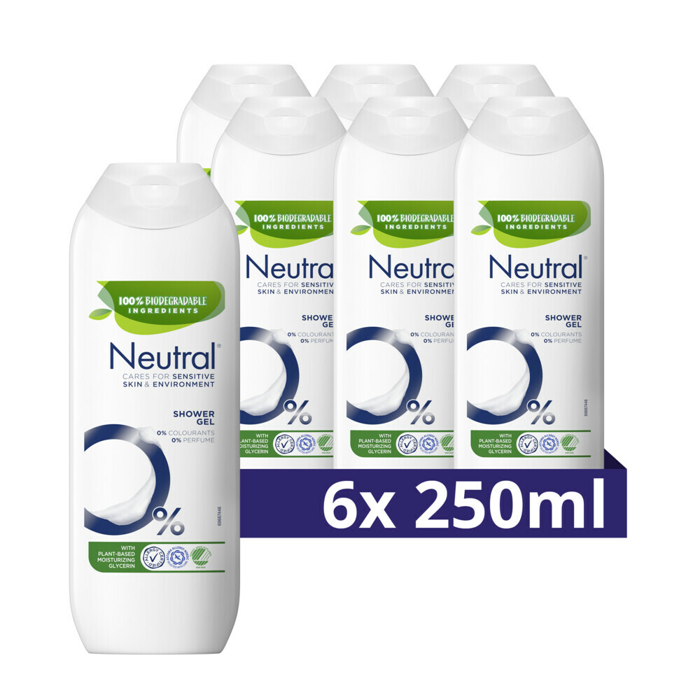 6x Neutral Douchegel Parfumvrij250 ml
