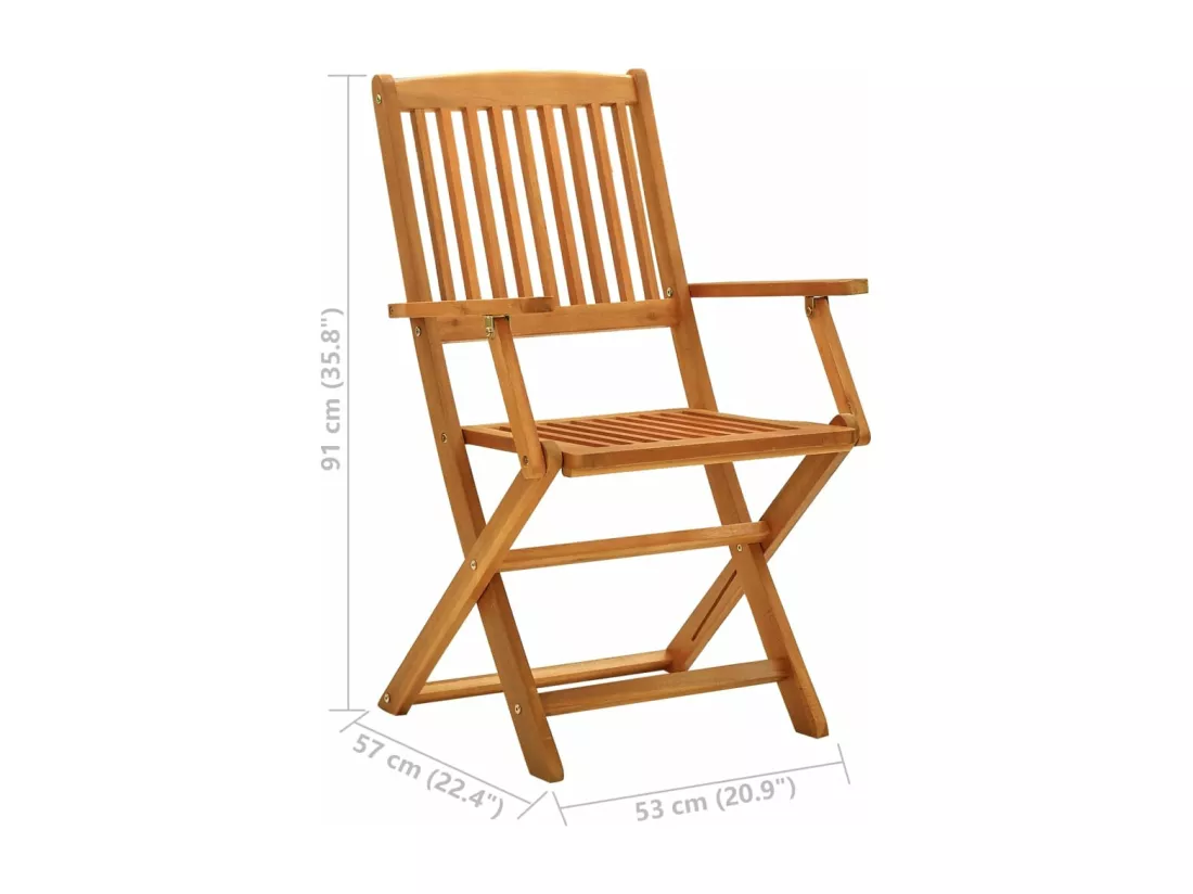 Chaises de jardin pliables lot de 4 Bois d'eucalyptus massif