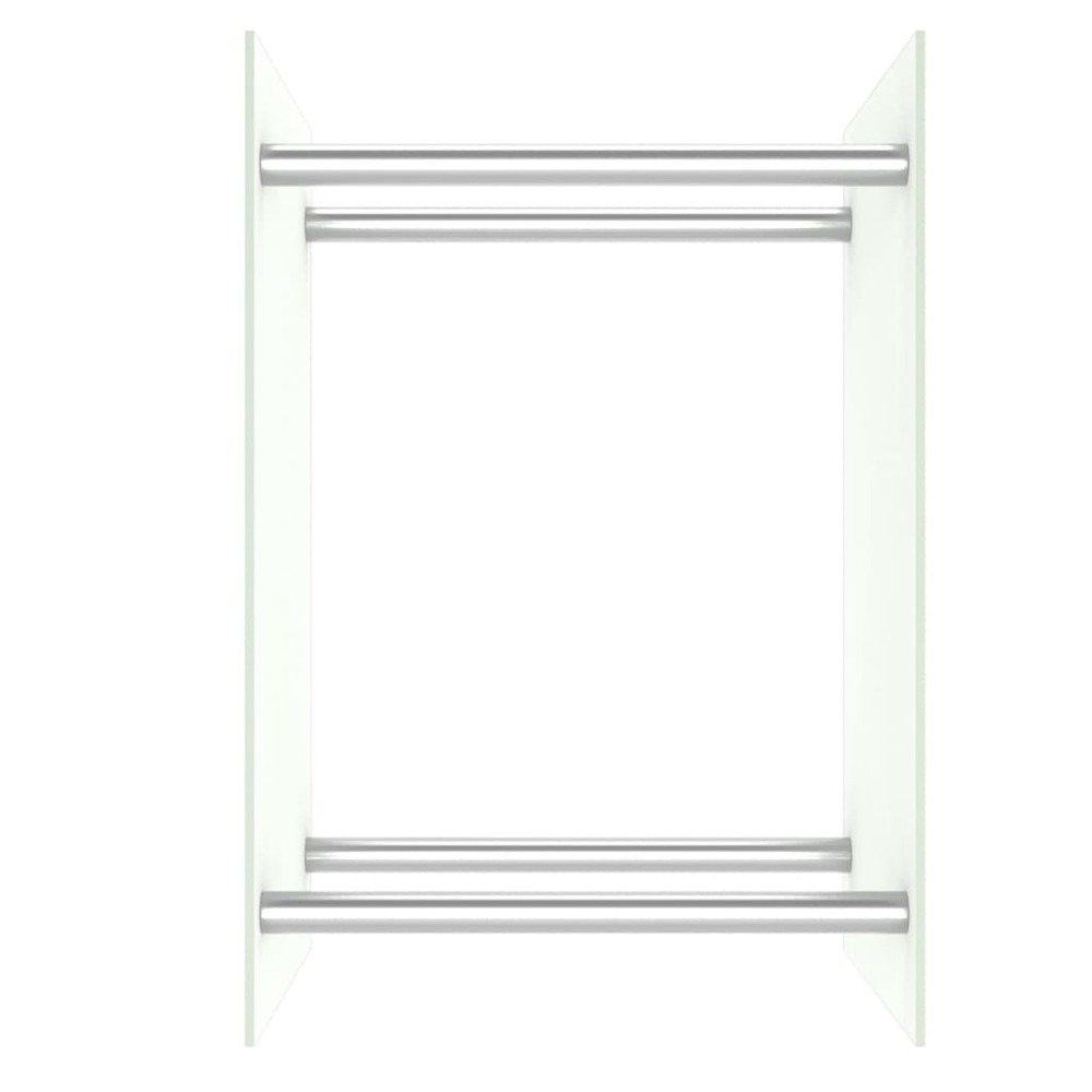 Portant de bois de chauffage blanc 40x35x60 cm verre