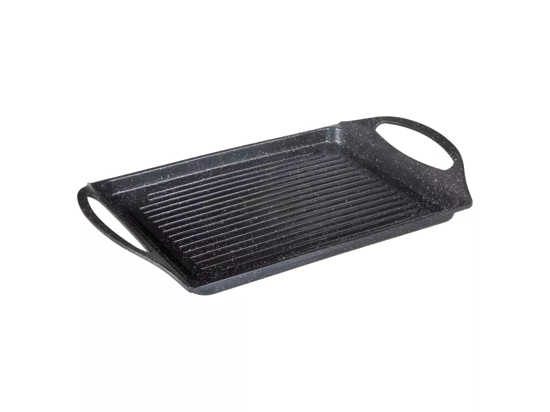 Plancha en aluminium - 45,5 x 27,5 x 5,5 cm - Noir