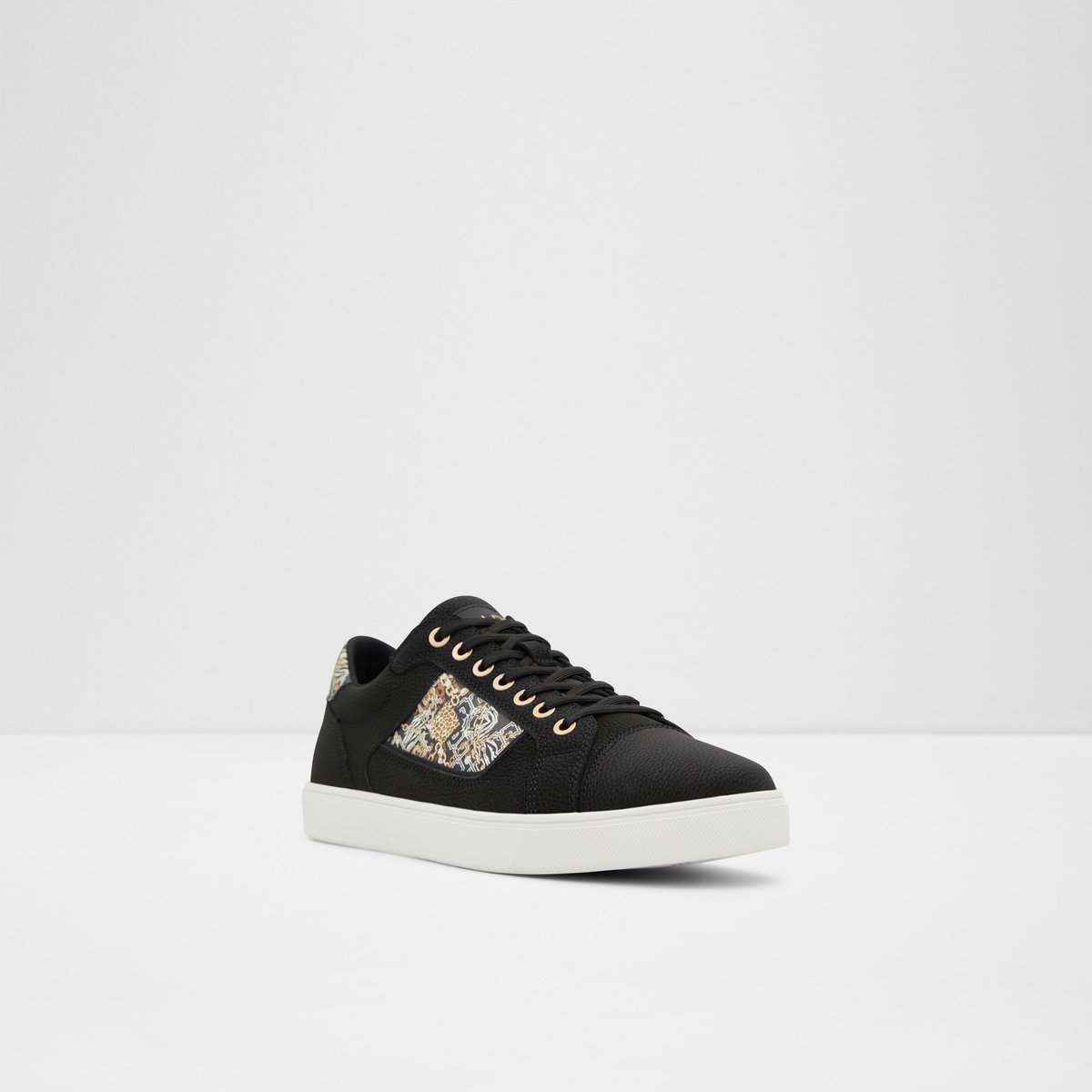 Popstep Black Synthetic Print Men Low top