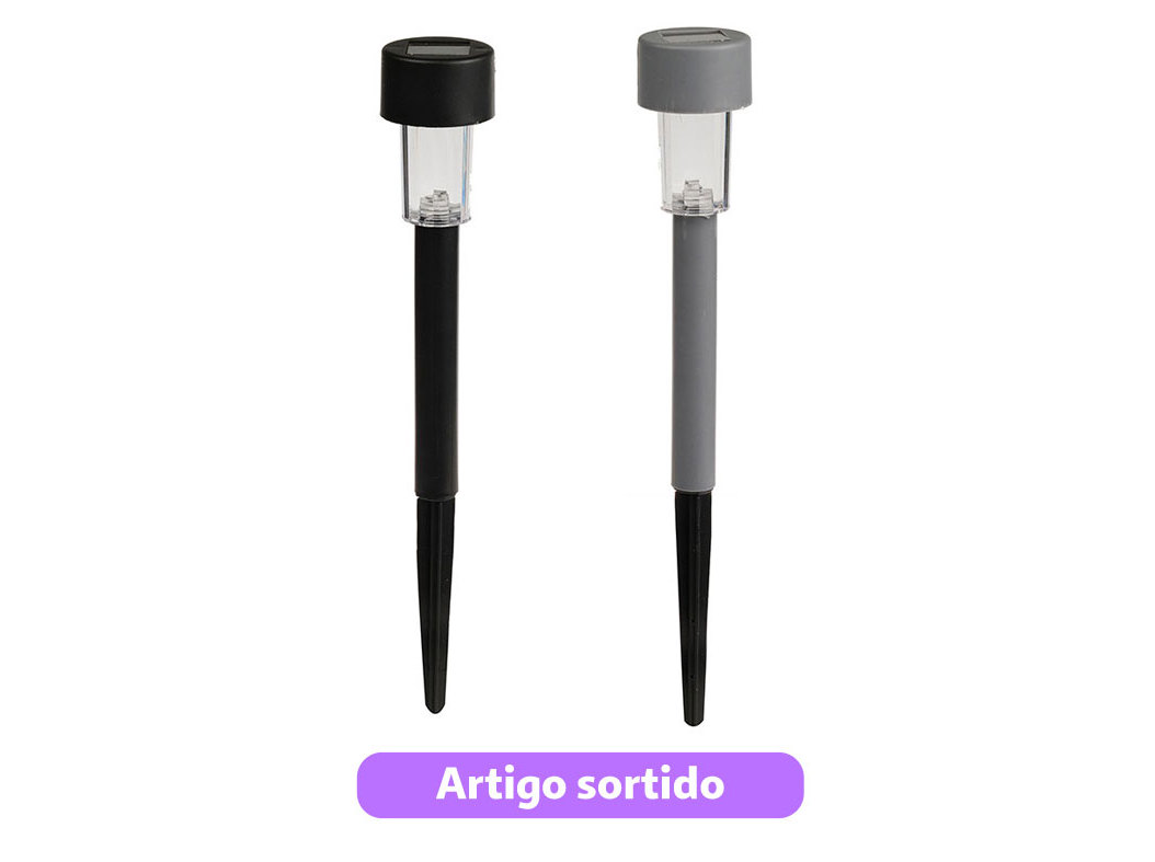 LÂMPADA SOLAR PLÁSTICO RECICLADO 31CM CORES SORTIDAS