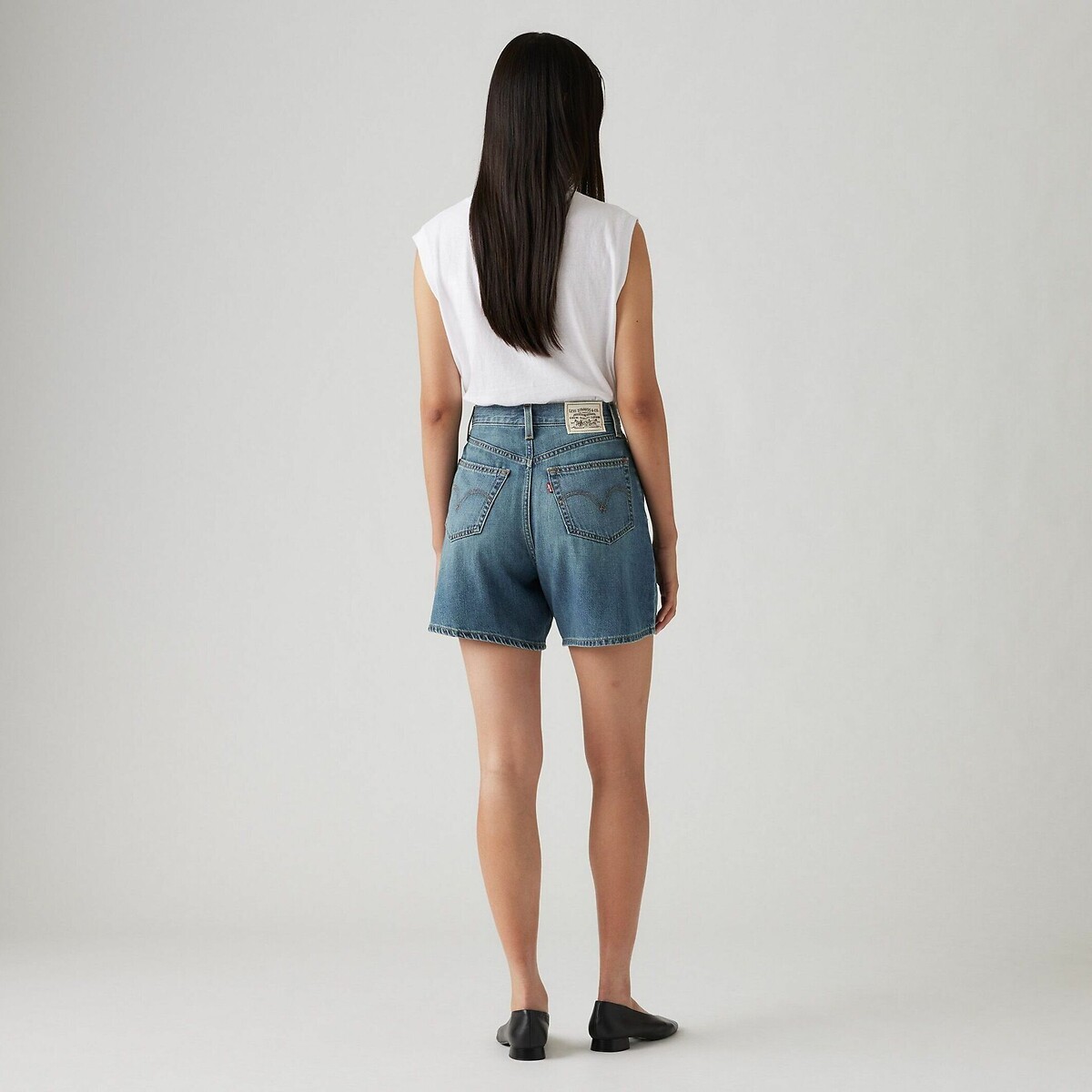 LEVI'S<br>Shorts folgados de cintura alta em mistura de linho