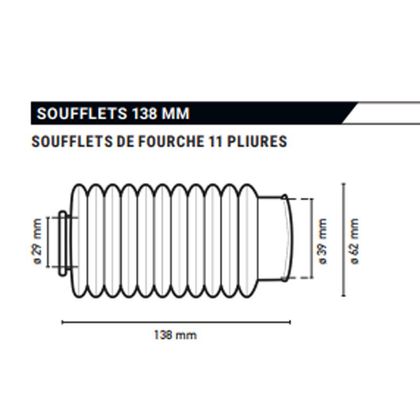 Protections de fourche Circuit Equipement 138 MM Universel - Noir