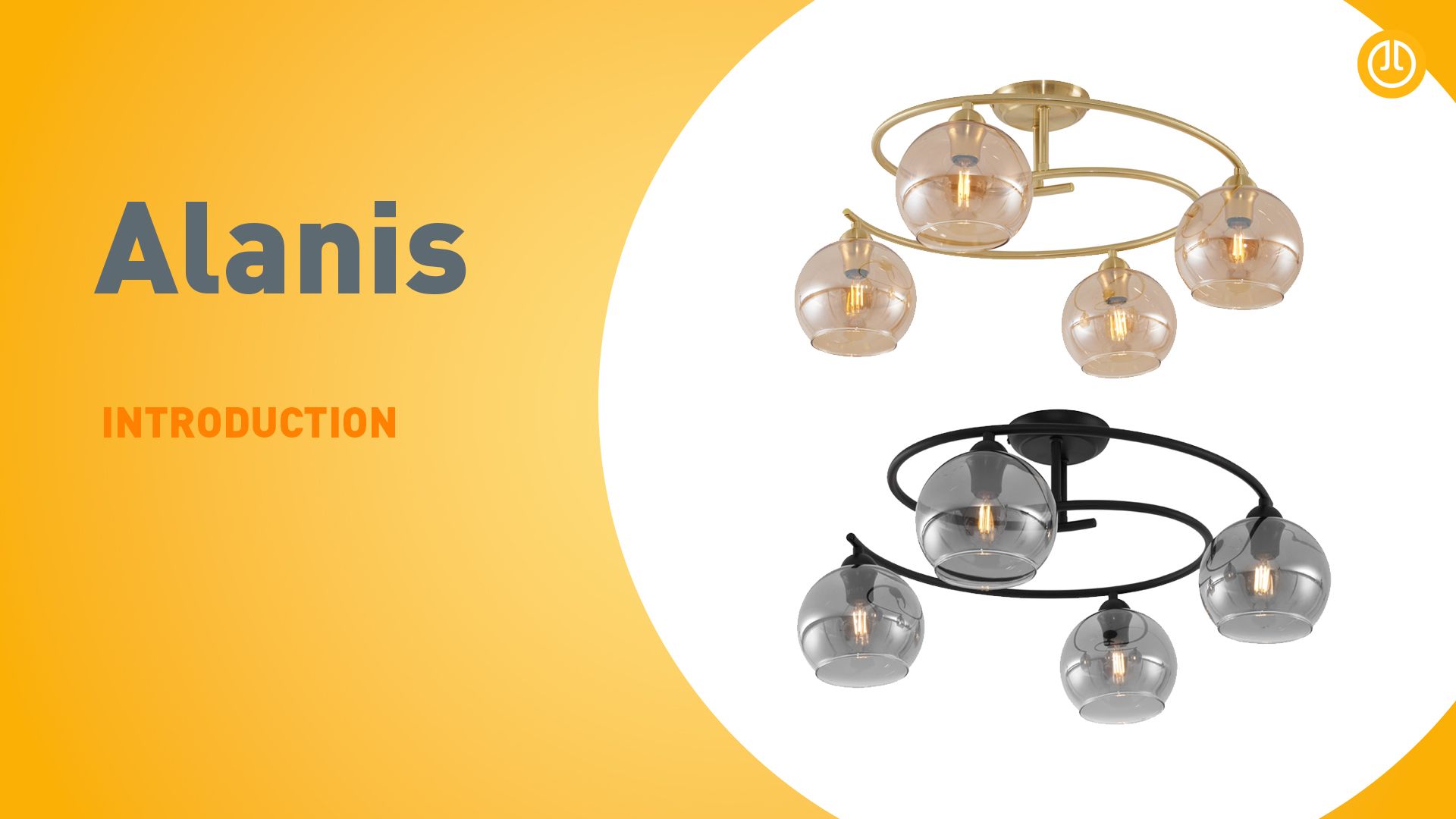 Moderne plafondlamp messing met amber glas 4-lichts - Alanis