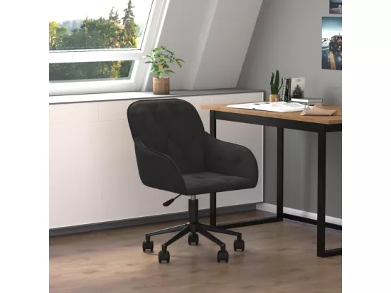 Chaise pivotante de bureau Noir Velours