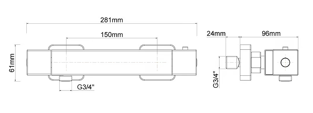 Mueller Cube thermostatische douchemengkraan chroom