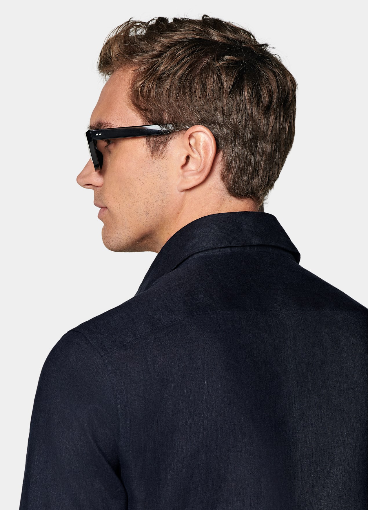 Chemise coupe ajustée bleu marine