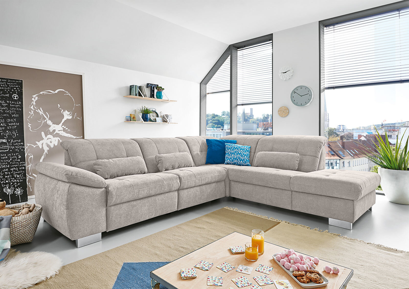 YoungLife Ecksofa TRAPANI R ecru