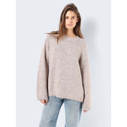 Noisy May Sutton Striktrøje, Taupe Gray Melange, XS
