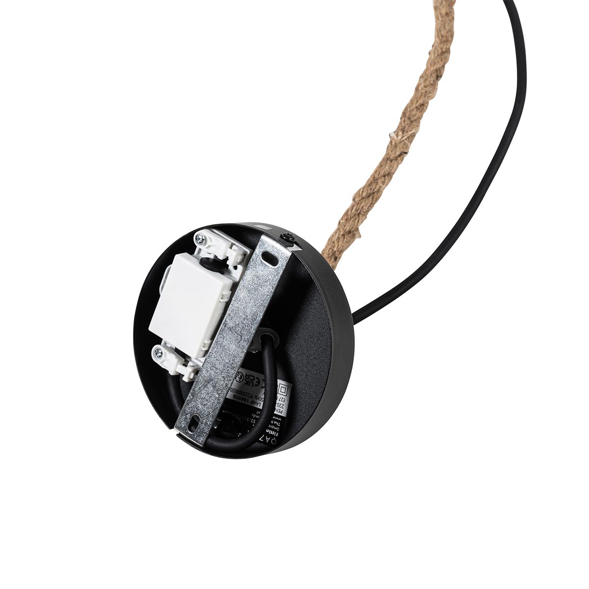 Landelijke buiten hanglamp zwart rotan 25 cm - Calamus