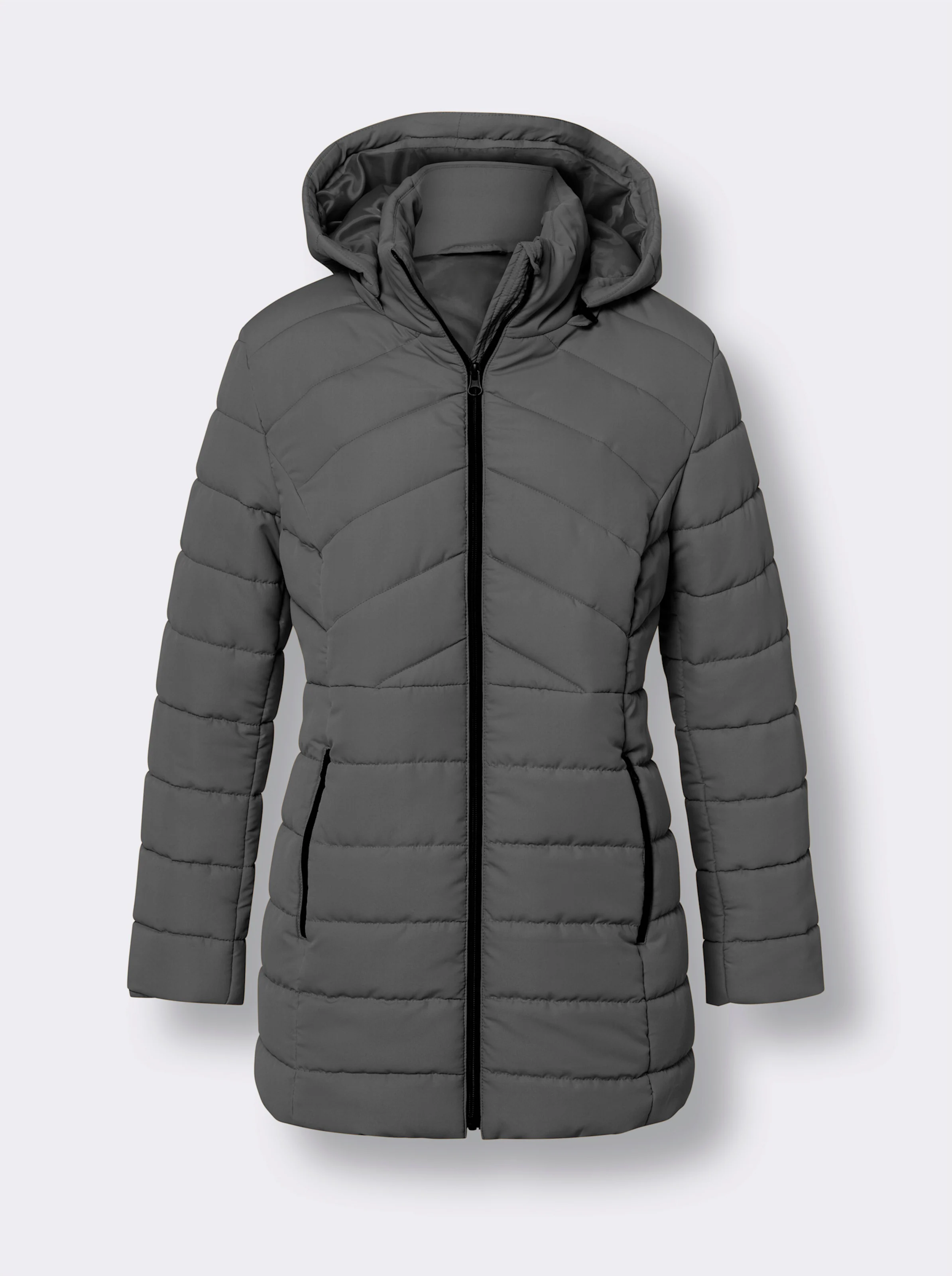 Steppjacke mit abnehmbarer Kapuze