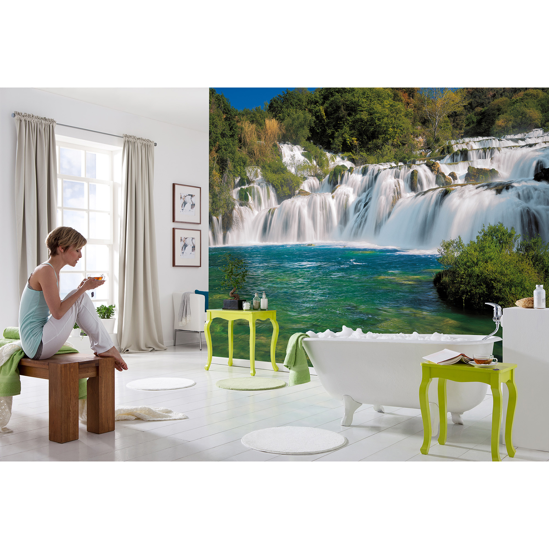 Papier-Fototapete KRKA FALLS - bunt - 368x254 cm