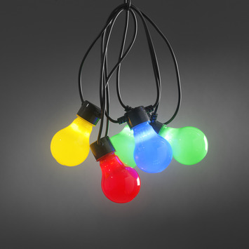 Konstsmide feestverlichting lichtsnoer 10 LED lampen multicolor 4,5 m