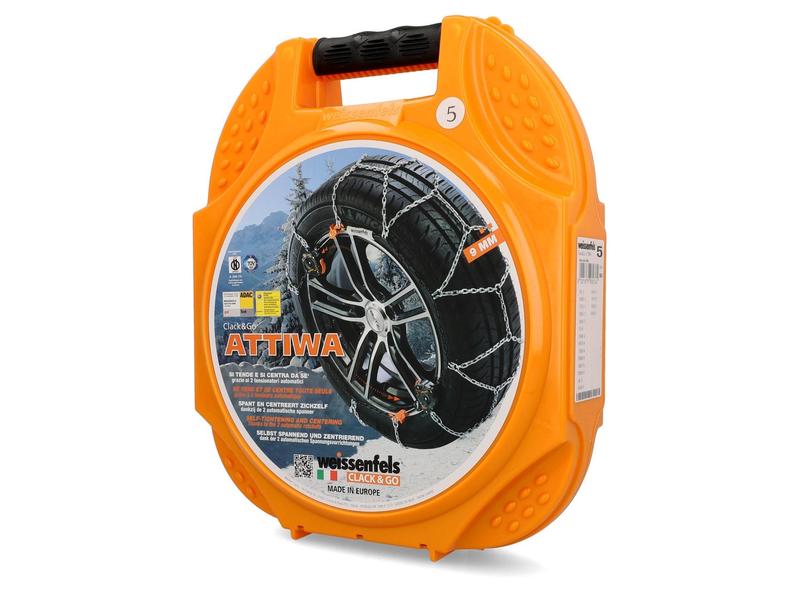 Weissenfels Stahlschneekette Attiwa Clack & Go 5 Schneekette Grip Automatic mit zwei automatischen Spannungsvorrichtungen