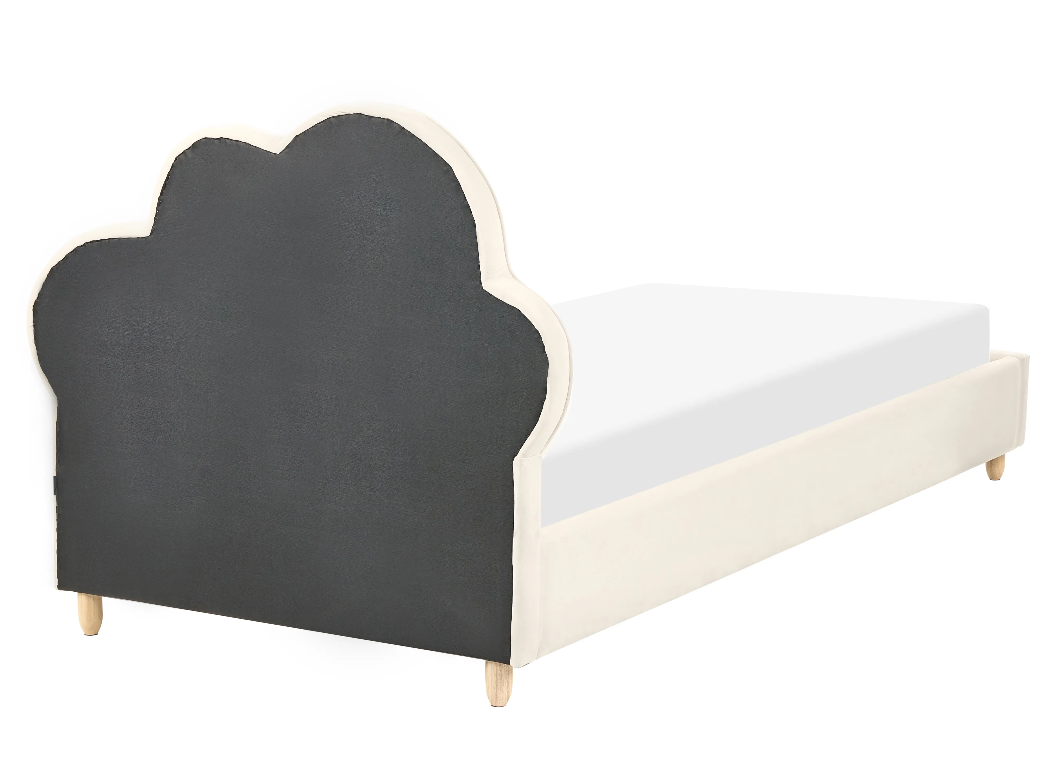 Kinderbed Wolk Fluweel BELLEVUE 90 x 200 cm Lichtbeige