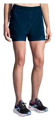 Short Brooks Chaser 5inch Bleu Femme