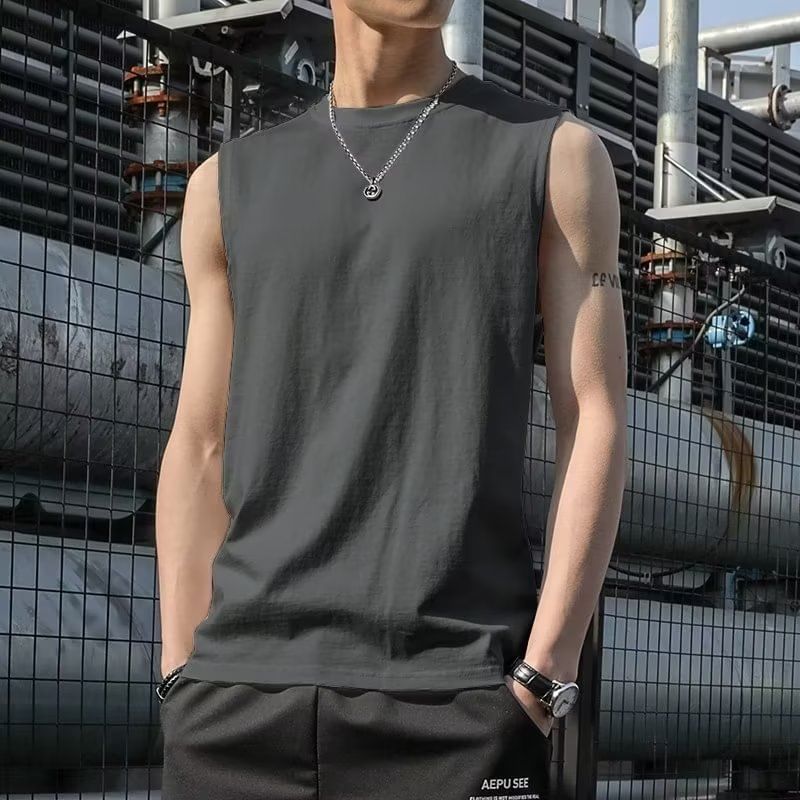 Acritus - Tanktop met ronde hals en effen kleur
