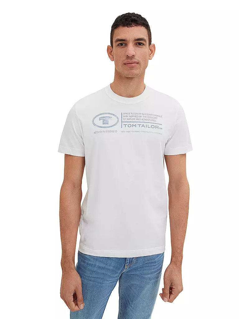 TOM TAILOR T-Shirt Regular Fit weiss