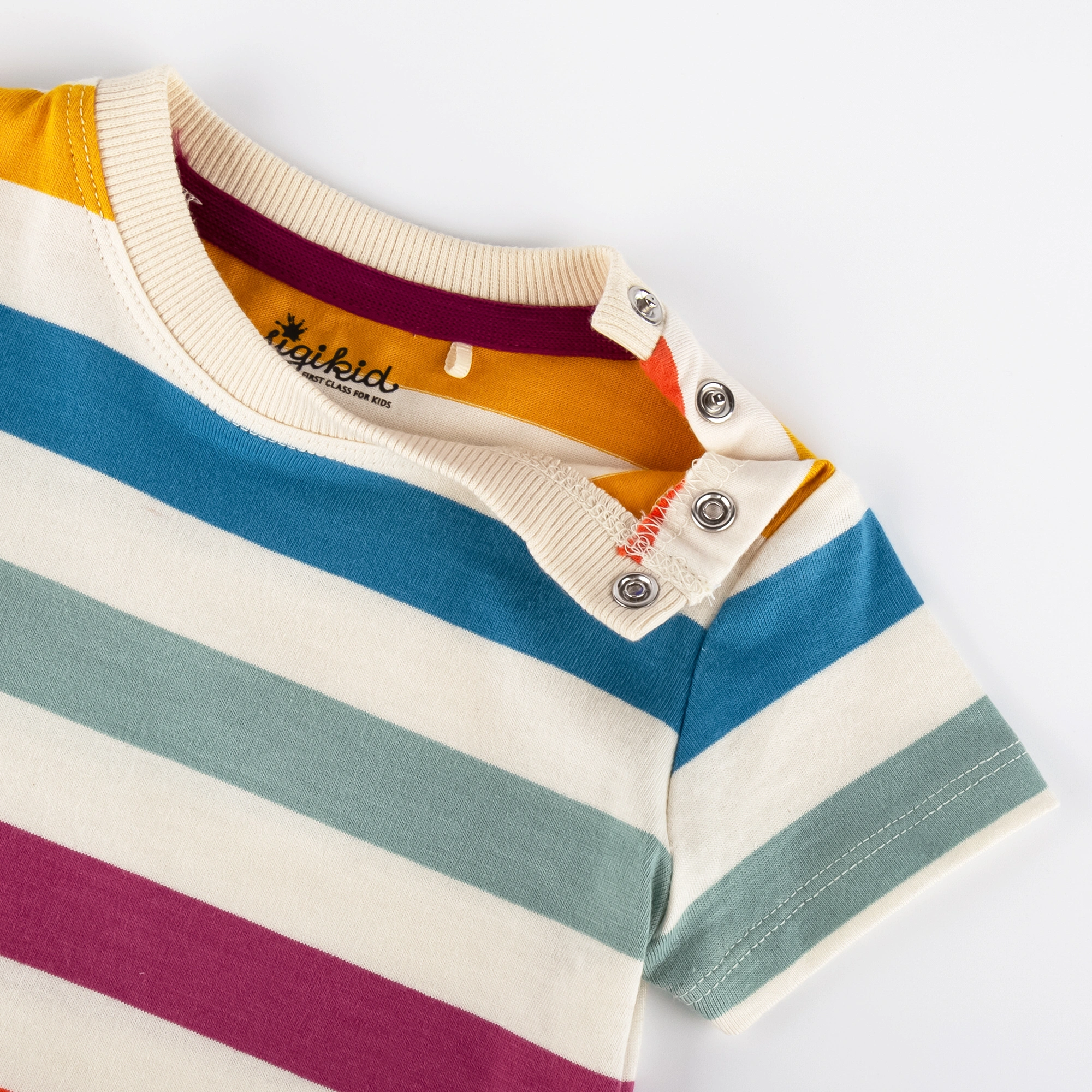 T-Shirt B - WILD CROCODILE STRIPES in ecru/bunt