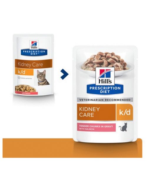 Hill's Prescription Diet K\/D Kidney Care Maaltijdzakjes - Kattenvoer - Zalm 12x85 g