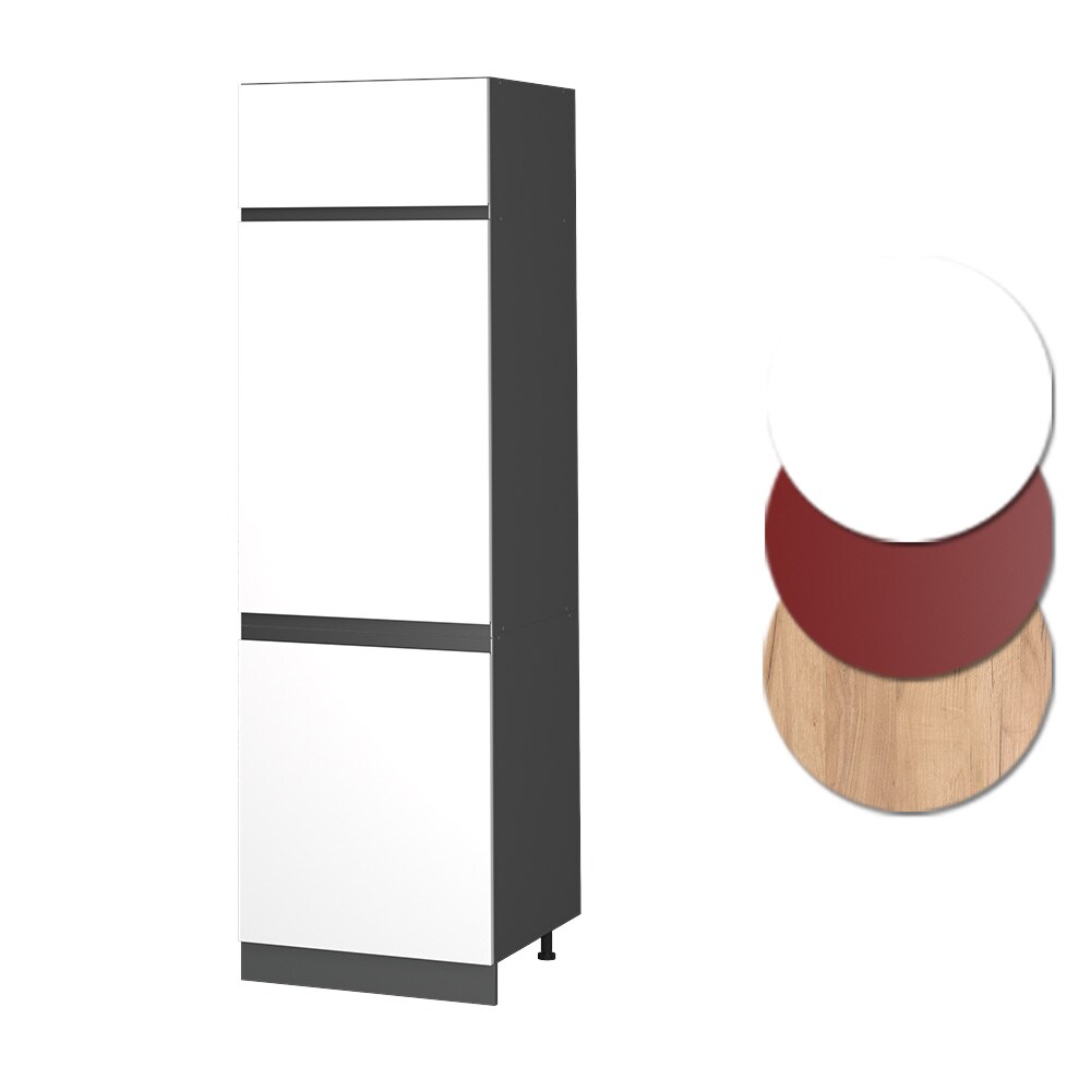 Vicco Kühlumbauschrank Küchenschrank Küchenmöbel R-Line J-Shape Anthrazit Weiß 60 cm modern