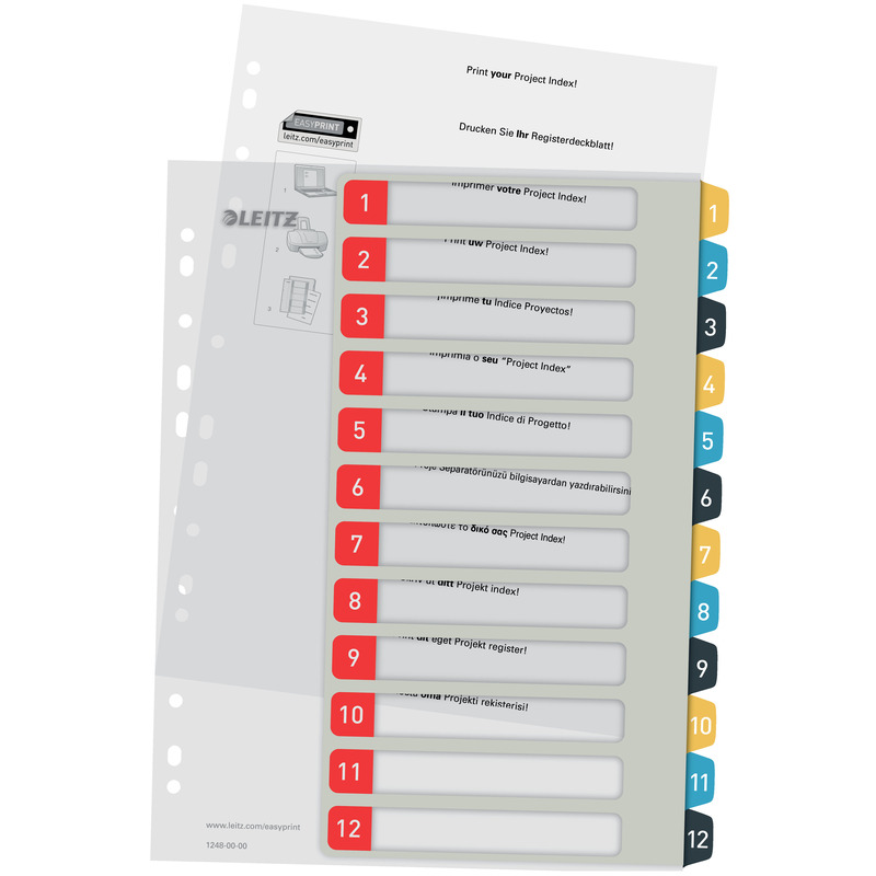 Leitz Register Cosy, PC- Beschriftbar, A4+, 1-12