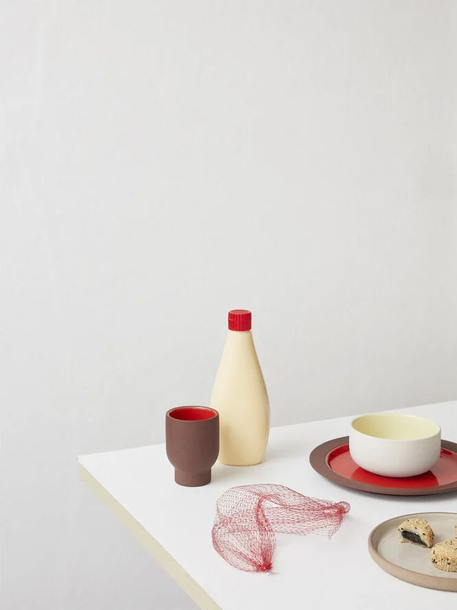 Studio About BOWL, MEDIUM, 2 PCS, CLAY IVORY, GLAZE LIGHT YELLOW, 12565IY 193