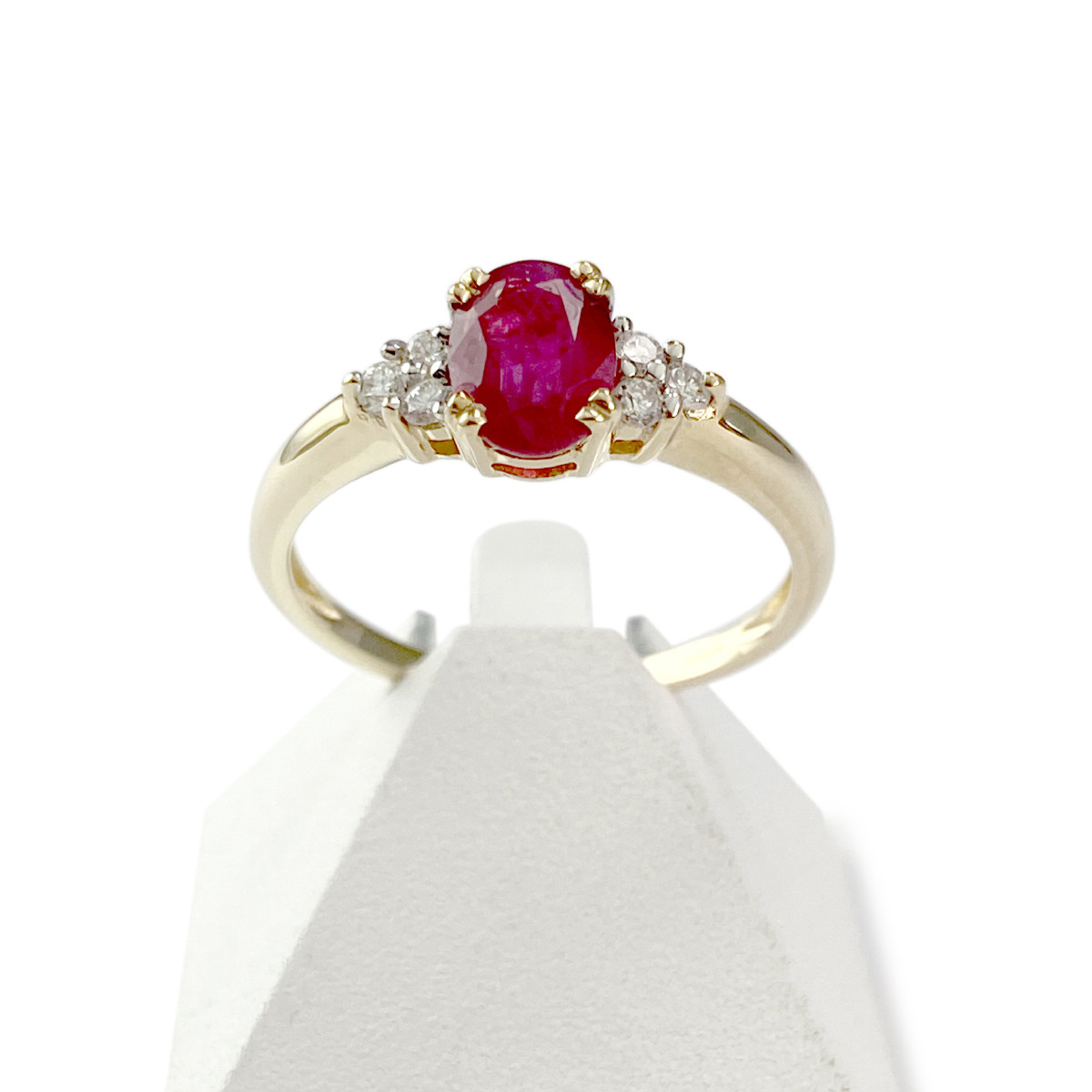 Bague d'occasion or 750 jaune rubis diamants